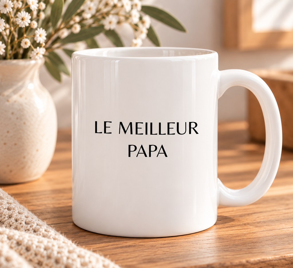 Mug personnalisé avec photo en dessin au trait – Photo et texte personnalisés – Cadeau unique pour toutes les occasions