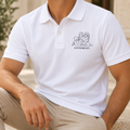 Polo Homme Personnalisé avec Photo dessin au trait – Cadeau Papa, Couple ou Famille
