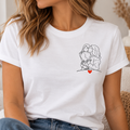 T-Shirt Femme Personnalisé avec Photo – Portrait en Line Art – T-Shirt Personnalisable – Cadeau Unique