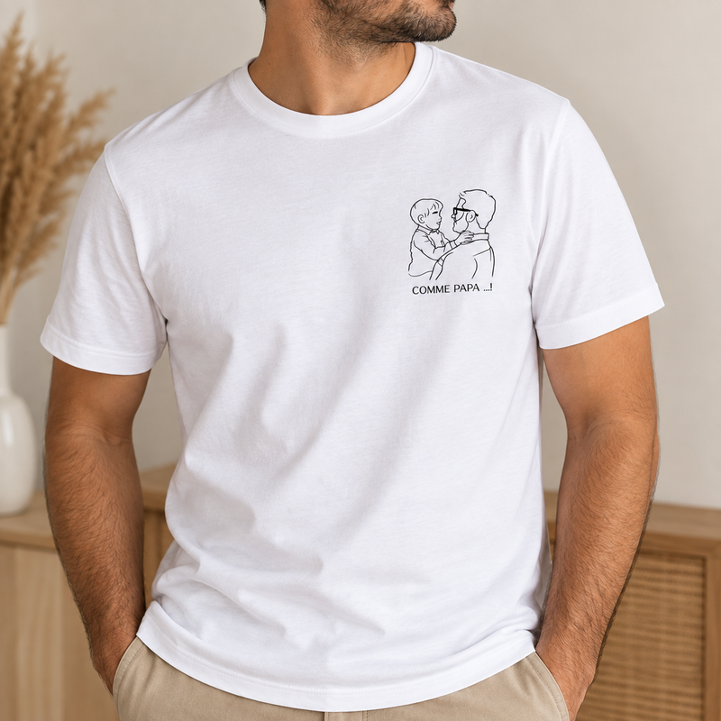 T-shirt homme personnalisé avec dessin au trait